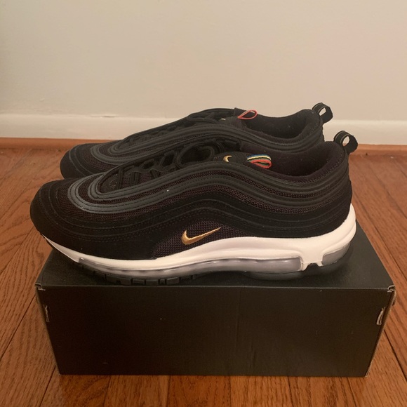 Nike Air Max 97s (Black/White/Gold) - Picture 1 of 5
